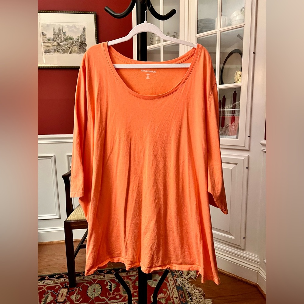 Woman Within Orange Tunic Top